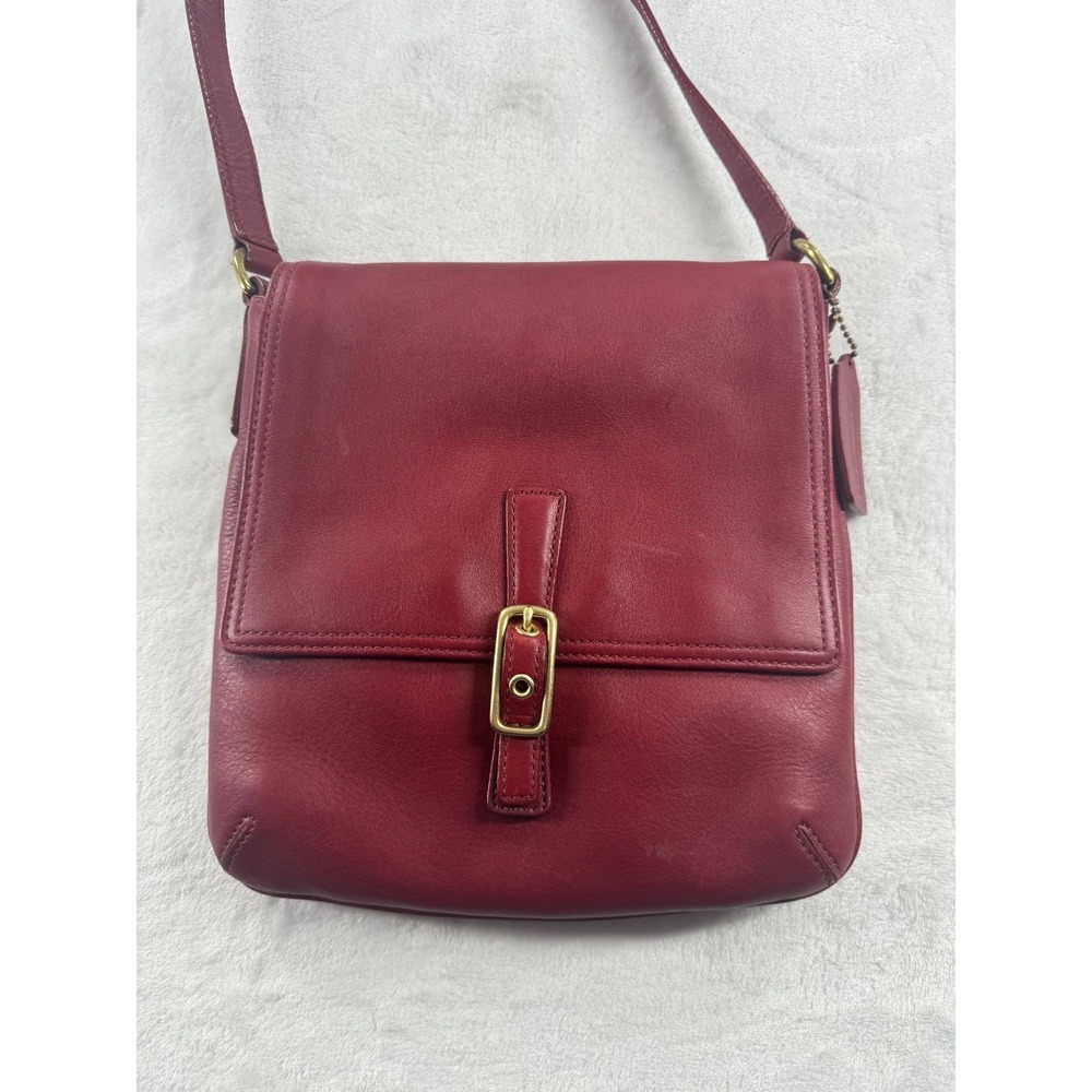 Coach Legacy 9592 Flap Crossbody Bag Women's Red Leather Messenger Handbag - Picture 4 of 16